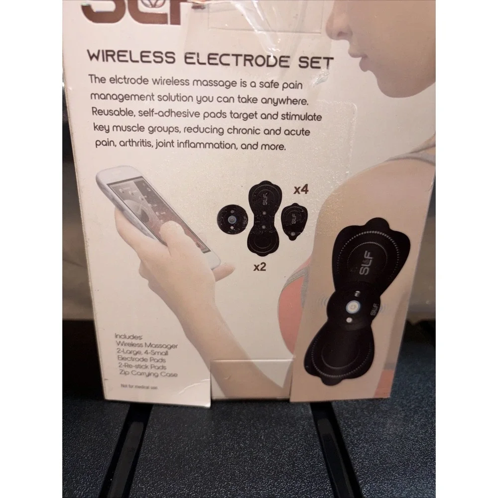 SLF Electrode Wireless Massager 2-Large 4-Small 2 Restick Pads BRAND NEW IN‎ BOX